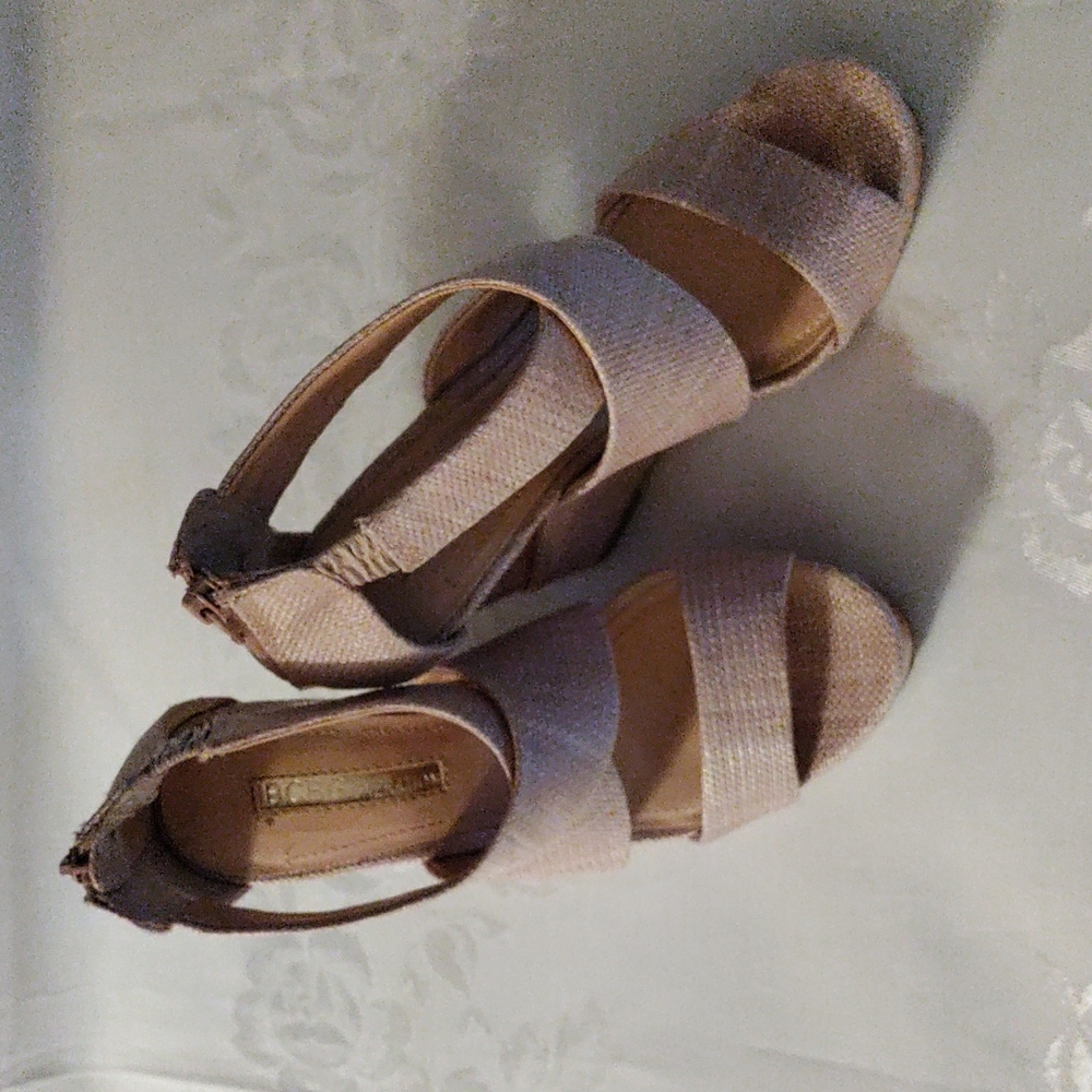 BCBG extra high wedge heels.